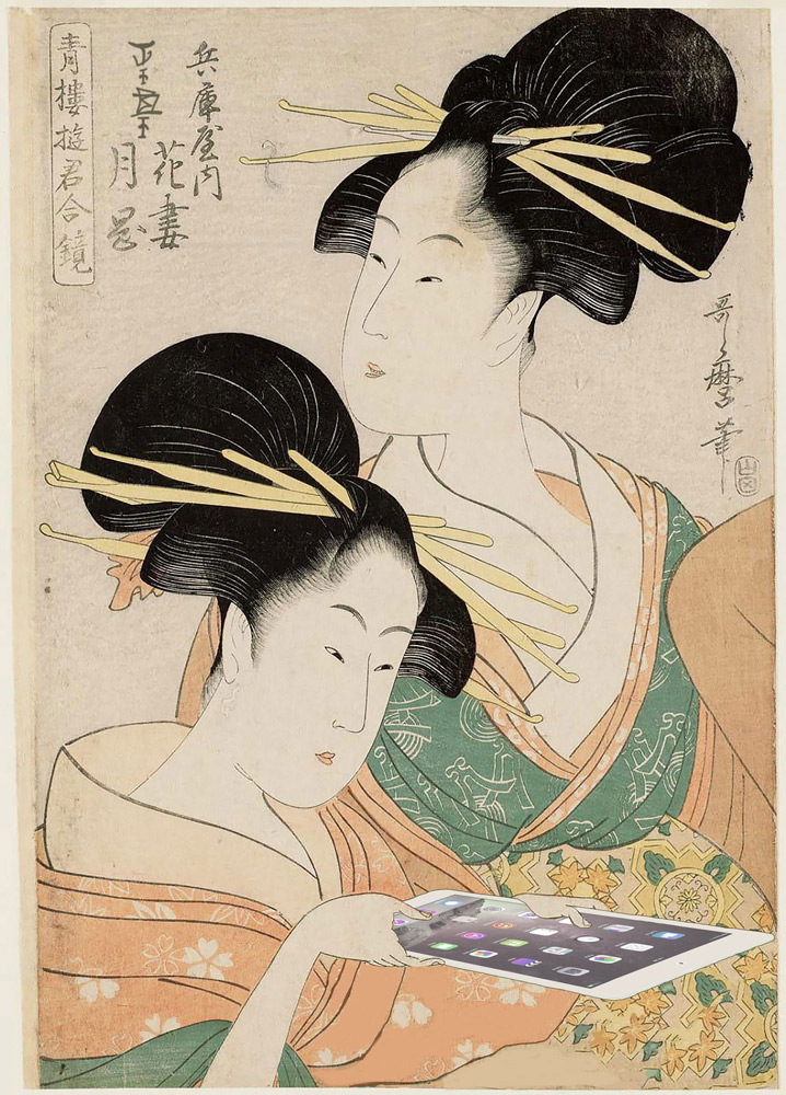 Utamaro, Geishas on the iPad.