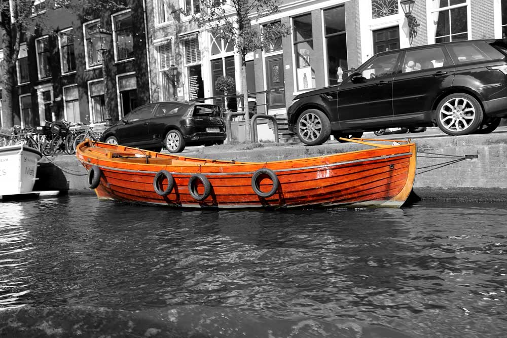 Amsterdam REd Wooden Boat